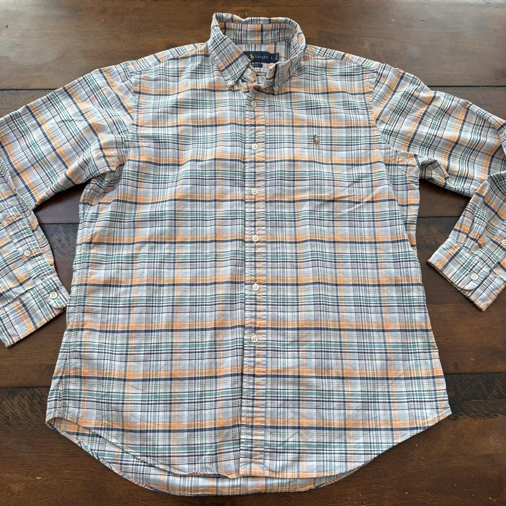 Lot Of 3 Ralph Lauren Shirt Mens Large Plaid Stripe Button Down‎ Cotton Casual - Picture 10 of 16